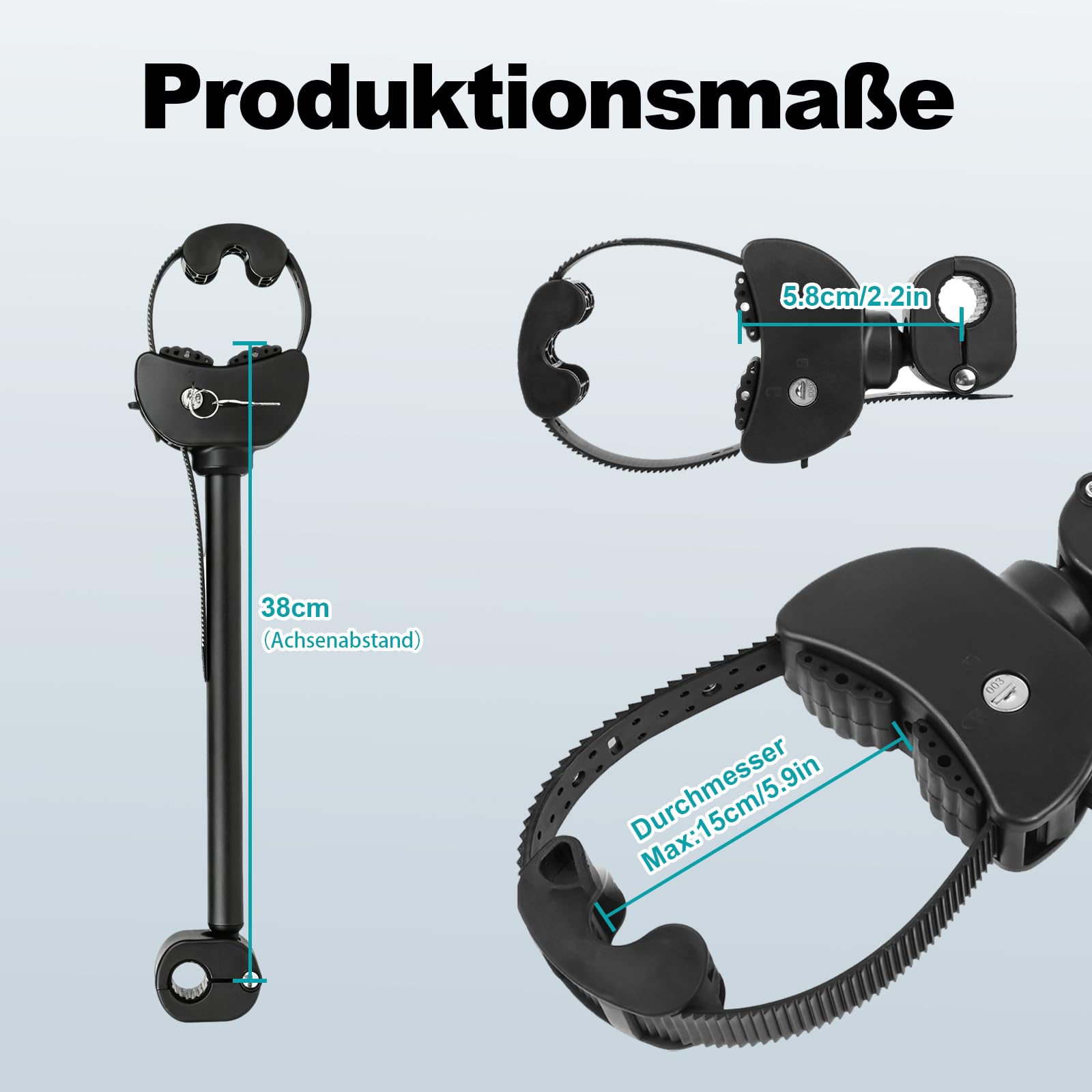 Fahrradträger Set mit Ratschenriemen, Rahmenhalter Ø25+30mm für Fahrrad/Ebike,Verstellbare Ratschenriemen-Befestigung, abnehmbar (Schwarz/Rot)