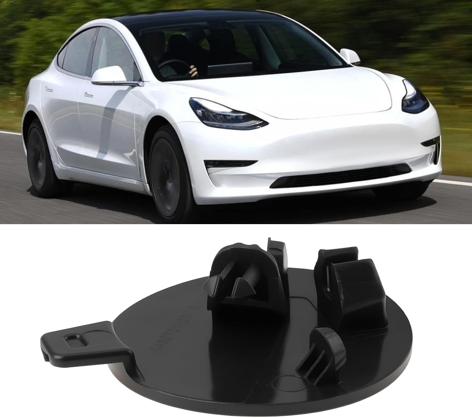 OTOTEC Front Bumper Tow Hook Cover Cap Compatible with Tesla Model 3 2017-2023 OEM 1084173-00-E Replacement