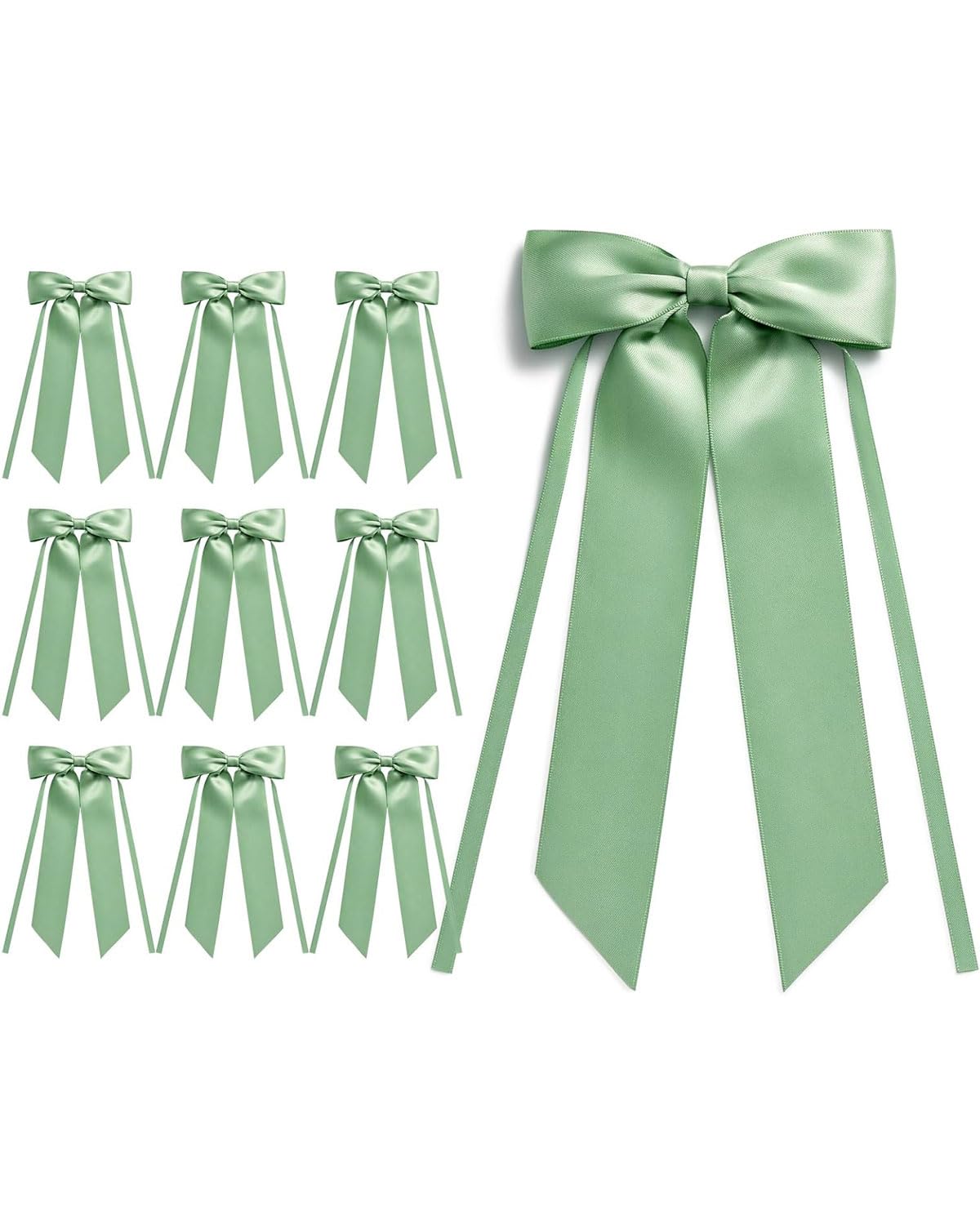 Lazos de regalo Lazos verdes Decoración de boda Lazo de regalo para cumpleaños, Navidad, guirnalda de comunión, 10 piezas,(verde salvia)