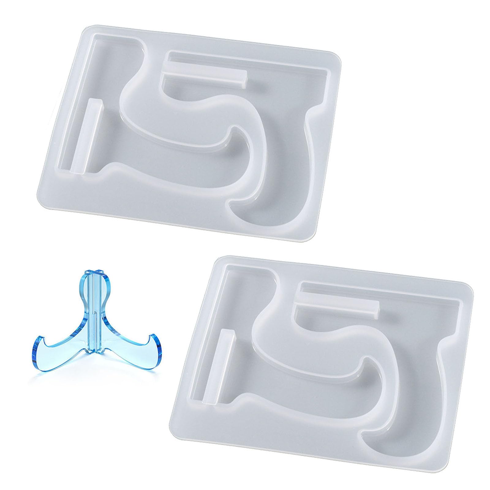 2Pcs Silicone Phone Holder Resin Mold DIY Crafts Photo Frame Resin Moulds Crystal Plate Stand Silicone Mold Supporting Pad Laptops Resin Epoxy Casting Mould