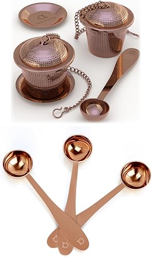 Oro rosa - Infusor de té + cuchara de té mediana