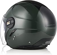 Vista 3 de ORIGINE Casco de motocicleta de cara abierta, casco de scooter, casco jet con doble visera aprobado por DOT