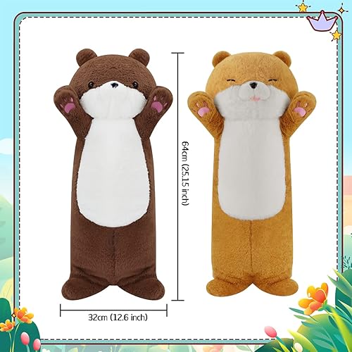 Miniatura 3 de Almohada corporal larga de felpa de gato negro de 26 pulgadas, peluche de gato gigante, peluches de Halloween, lindo y suave bebé con peso de nutria