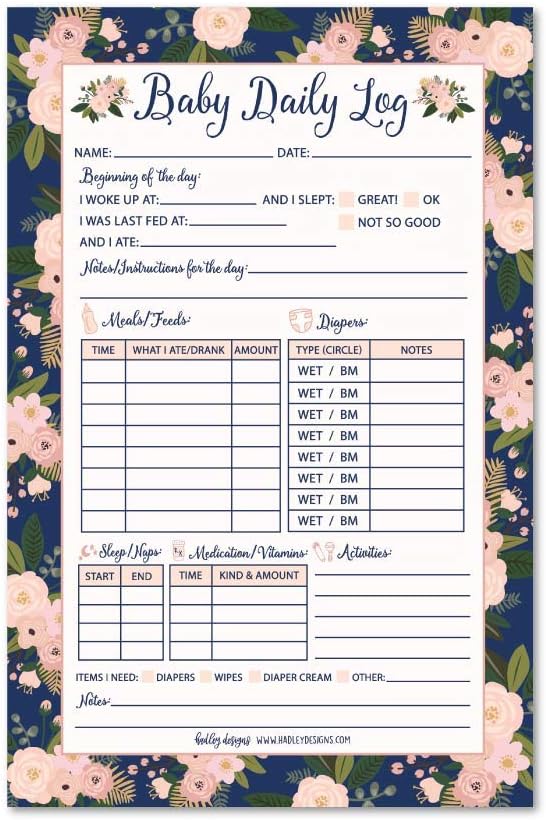 Navy Floral Nanny Log