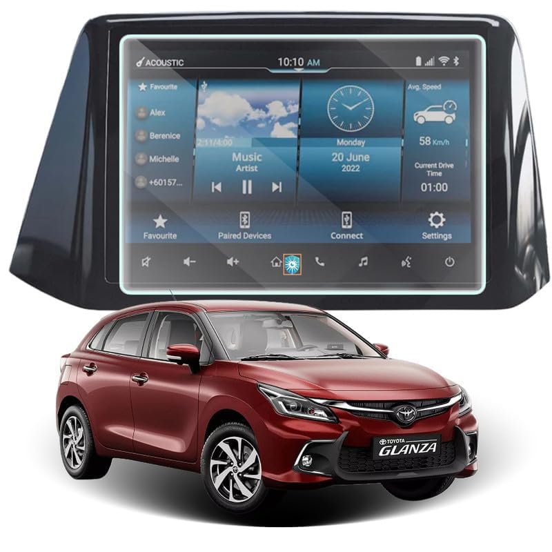 Image of Car Screen Protector for Toyota Glanza |2022 - Running| - 9 Inch, Anti-Scratch, Easy Installation, Clear Touchscreen Guard, Infotainment System Protection (Not a Tempered Glass)
