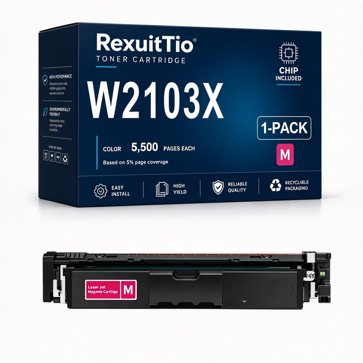 W2100X Remplacement de la Cartouche de Toner à Haut rendement Convient à W2100X W2101X W2102X W2103X, Compatible avec 4201dw MFP 4301fdw HP Color LaserJet Pro, 4 Paquets Noir