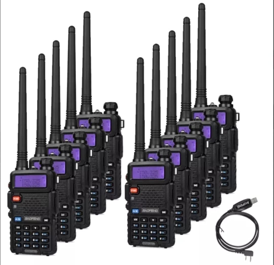 Baofeng UV-5R Walkie Talkie 136-174&400-520MHz UV-5R 5W FM Transceiver UV Two Way Radio 10PCS UV-5R Walkie Talkie (Black)