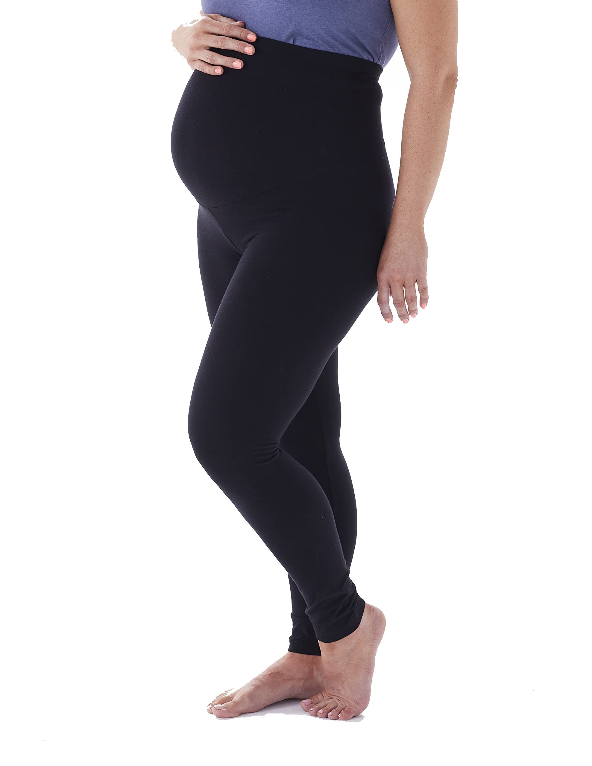No Nonsense Leggings da Gravidanza Expantech in Cotone, Nero, S-M Donna