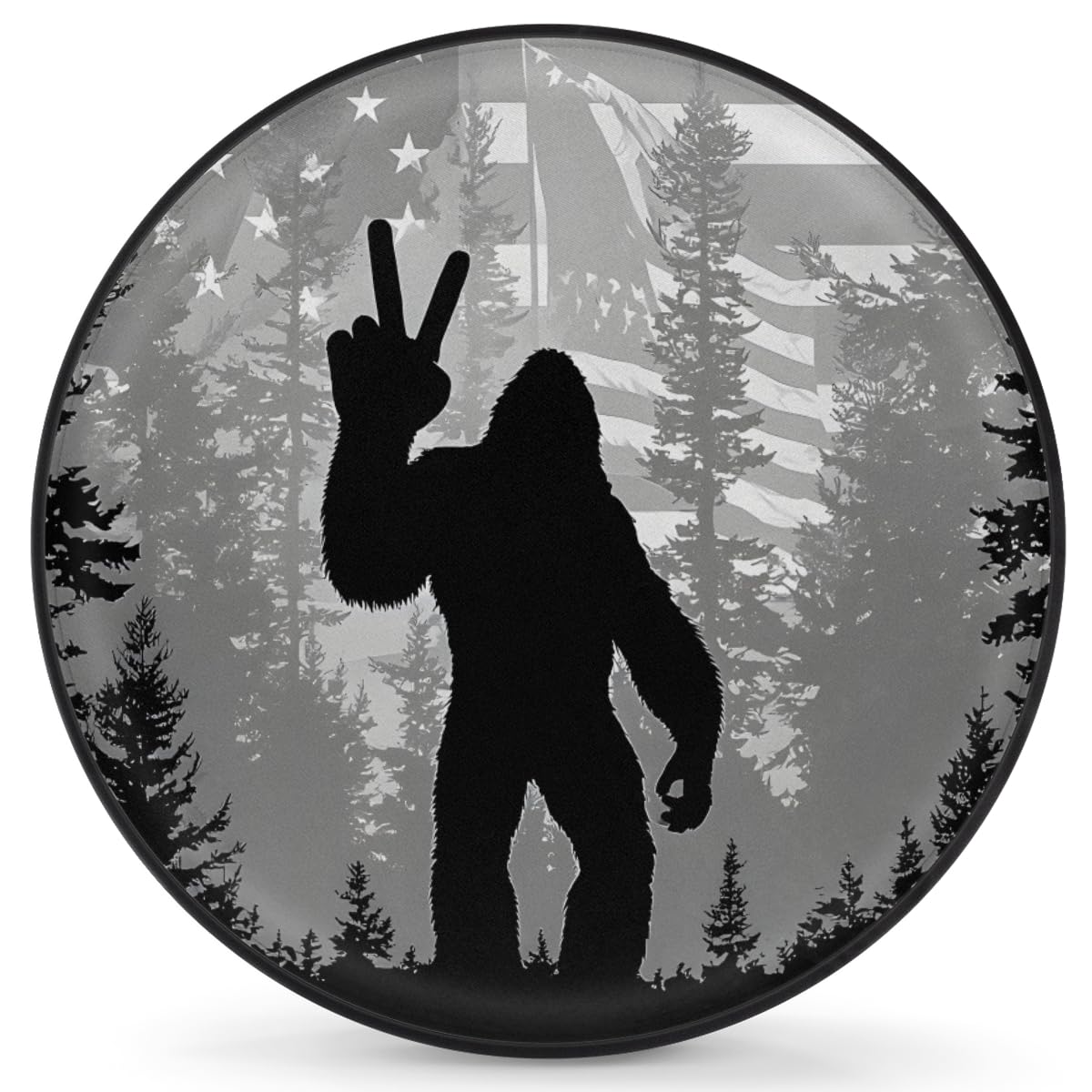 Spare Tire Cover Bigfoot American Flag Wheel Covers Protectors Waterproof Dust-Proof Universal Fit Trailer, RV, SUV and Many Vehicle (17" for tire Diameter 31.49"-32.67")