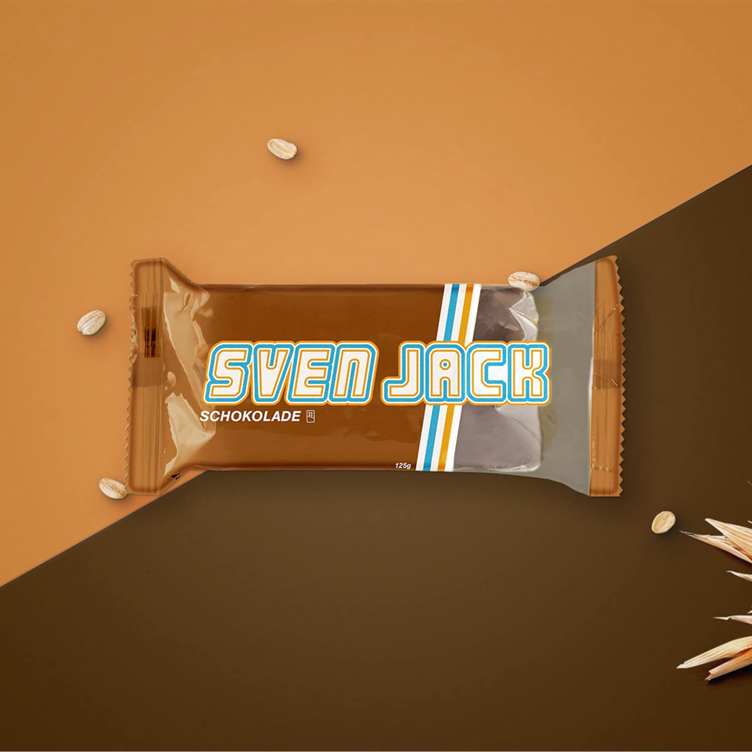 SvenJack Barre d'Avoine Chocolat 24x125g – Barres Énergétiques Vegan aux Flocons d'Avoine 47% & Enrobage Cacao – Energy Cake Riche en Glucides pour Sport, Musculation, Endurance & Encas