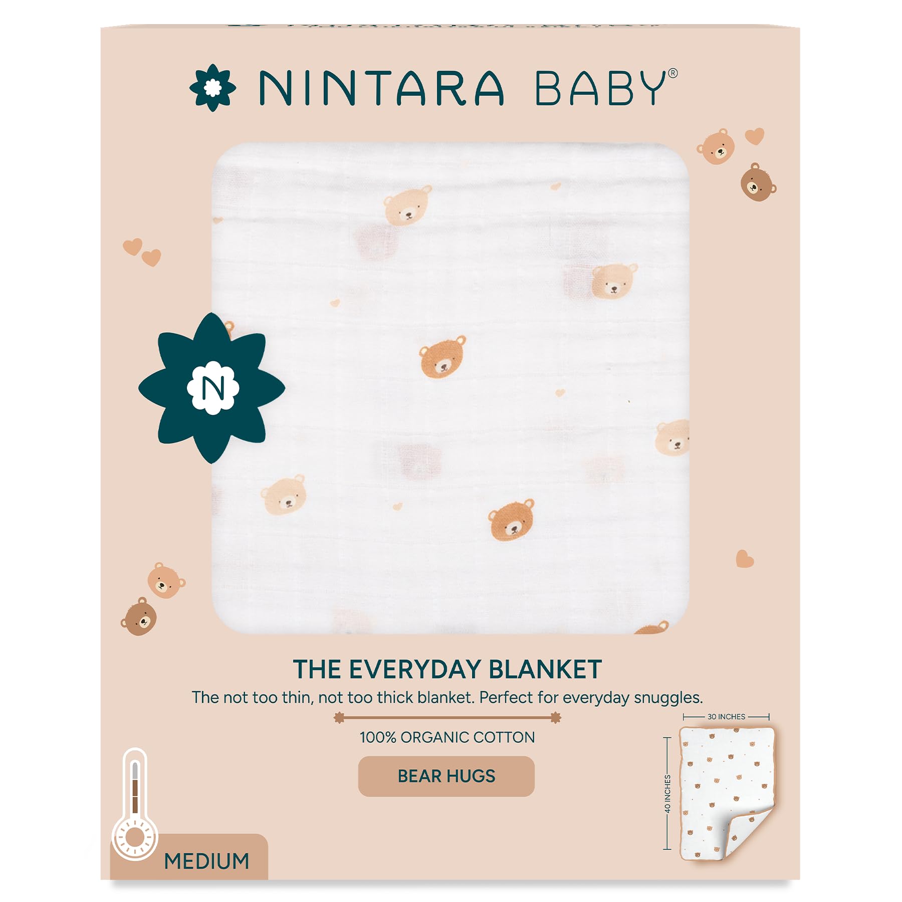 NINTARABABY Baby Blankets, Breathable & Cooling, Feather-Soft for Newborns & Infants, Baby Gift for Girls & Boys, 30 x 40 Inches