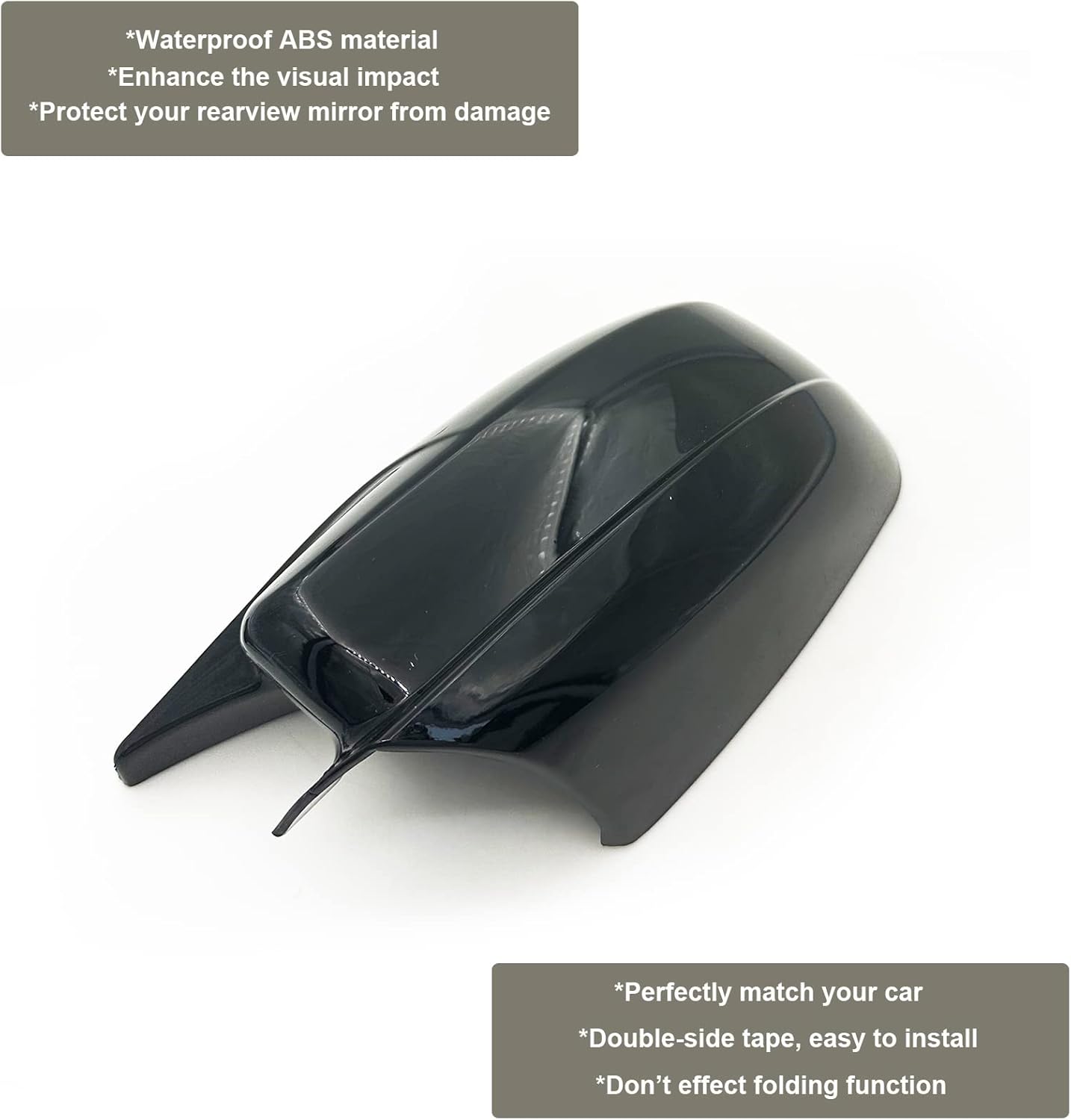 Door Side Mirror Covers Caps Fit for Dodge Charger 2011-2020 Fit for Chrysler 200 300 2011-2018 Left and Right Rearview Mirror Caps Cover (Glossy Black)