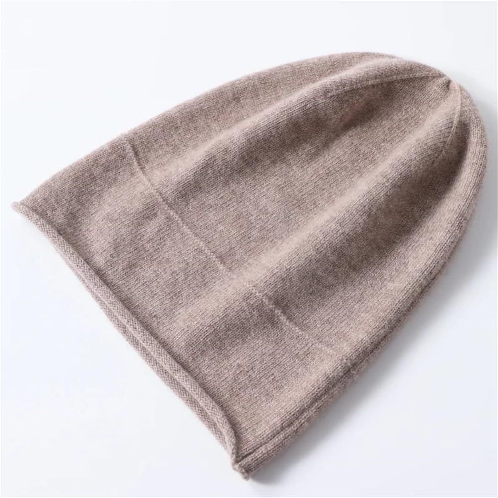 Gorro de Punto Gorros de Punto clásicos, Gorro Unisex de Mezcla Lana Merino Multicolor(Lighttan)