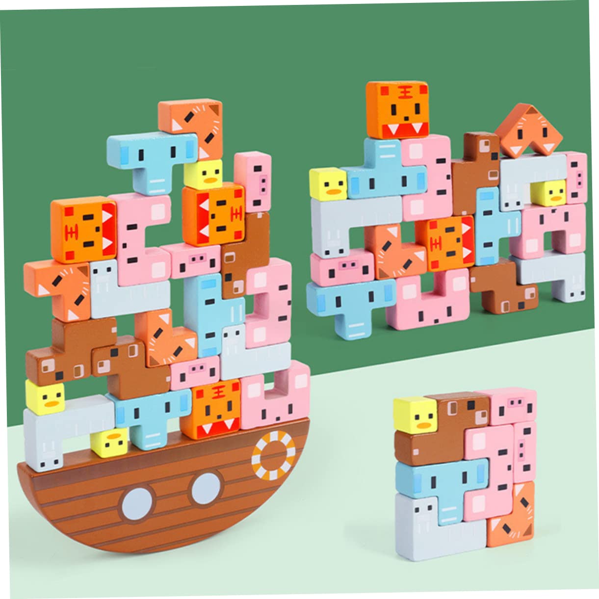 Milisten Set di Blocchi Impilabili in Materiale Sintetico per Bambini, Gioco Educativo Creativo Che Sviluppa la Pazienza e Stimola Lo Sviluppo Intellettuale