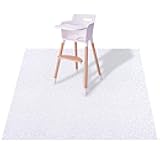 Plastic Splat Mat for Baby, Easy Cleaning Vinyl Floor Mat for Eating Messes, Waterproof High Chair Floor Protector Feeding Cover by MatLeya
