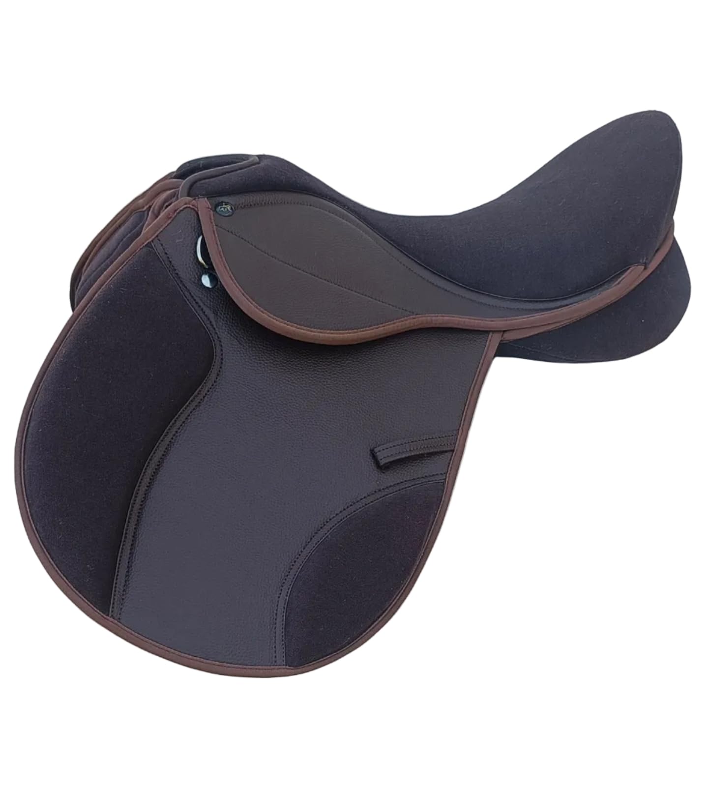 Synthetic Leather Changeable Gullet Balanced Fit All Purpose Suede Brown Saddle with 5 Gullet Set Size 14 Inch