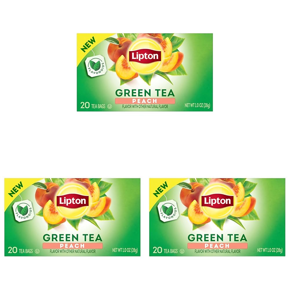 Amazon.com : Lipton Green Tea Bags, Peach | 20 Tea Bags | Pack of