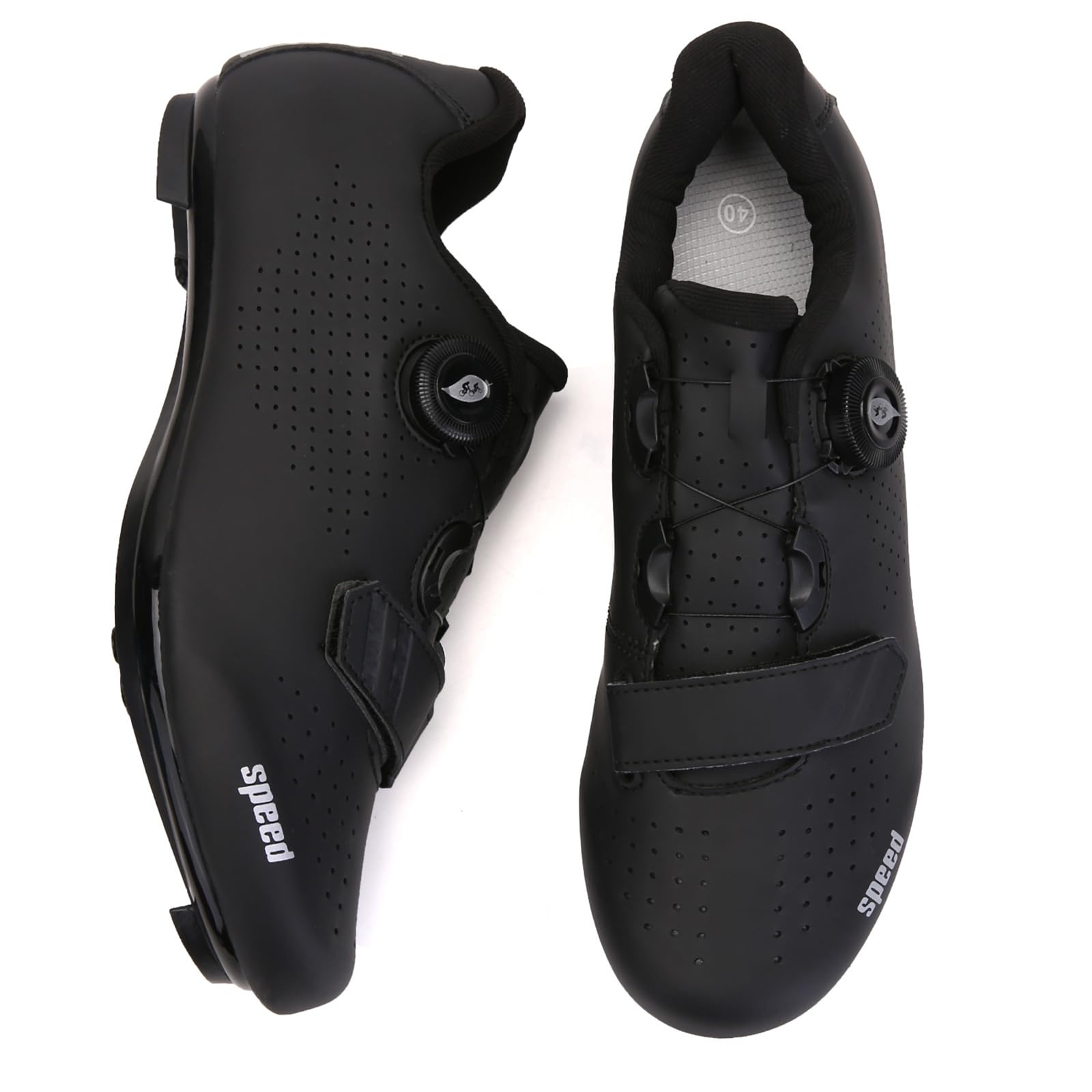 JiuQing Męskie buty na rower szosowy Buty do jazdy na rowerze stacjonarnym kompatybilne z butami rowerowymi Peloton SPD Delta Cleats