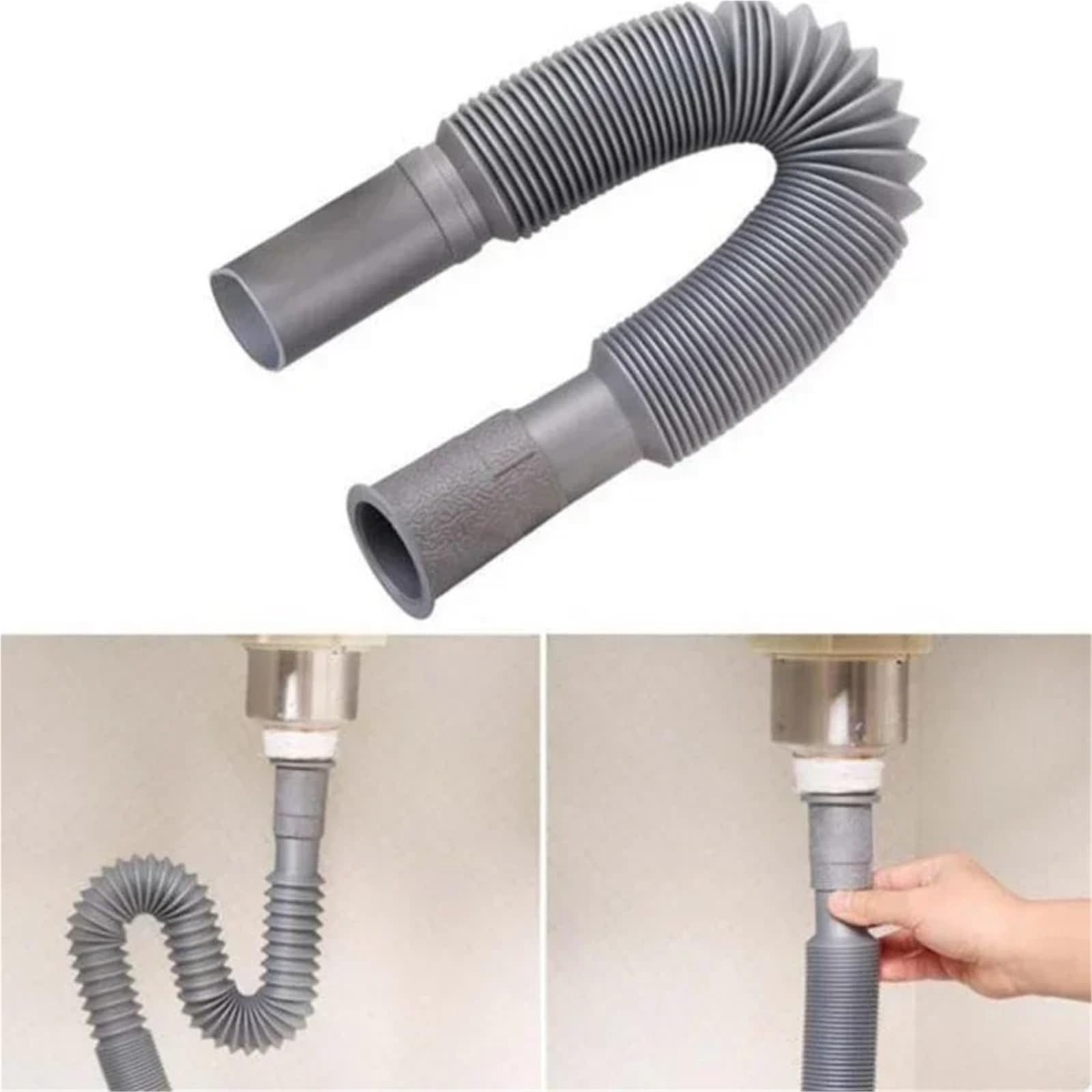 Waschbecken Rohr Abfluss Einziehbares Becken-Abflussrohr, Waschbecken-Waschbecken-Set, Pool-Deodorant-Abflussrohr, verlängertes Becken-Verlängerungsschlauch-Wasserrohr(3PCS)