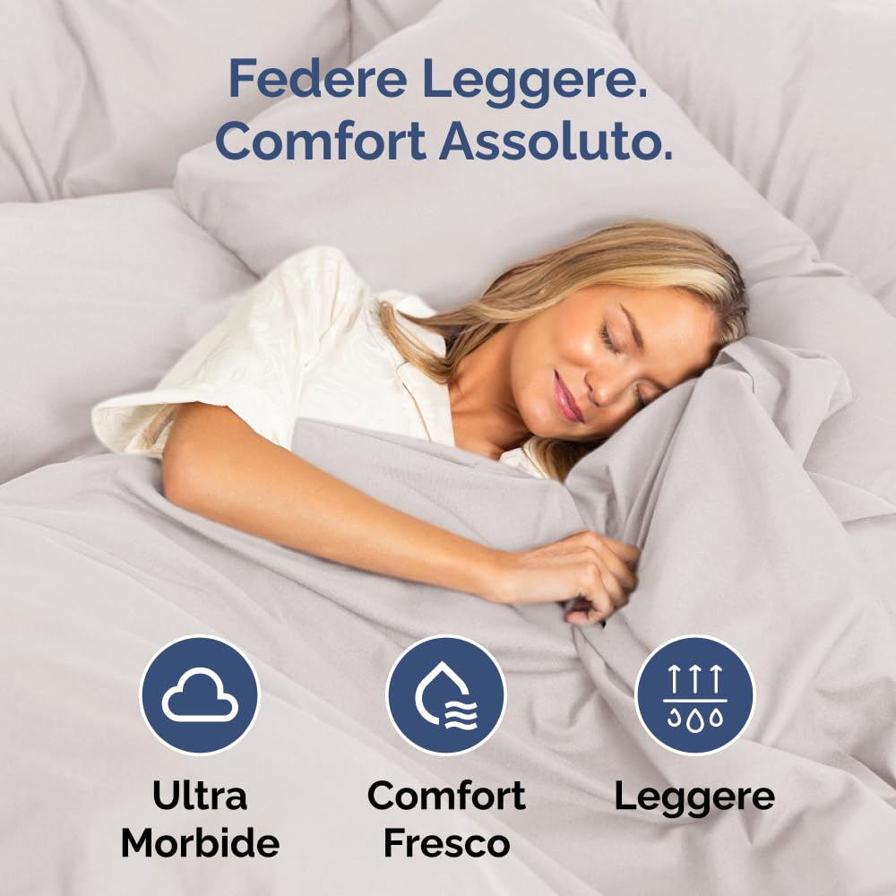 Federa 80x80 Grigio chiaro - Set da 2 - Federe in Microfibra di Alta Qualità - Morbide, Confortevoli e Lavabili in Lavatrice - Federa 80x80 per Cuscini, 2 Federe Grigio chiaro - OEKO-TEX Certificato