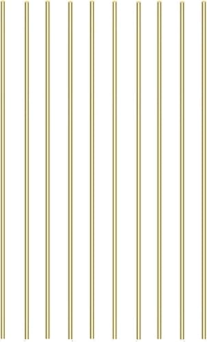 Varilla redonda maciza de latón, manualidades, barra de torno de 18 de pulgada de diámetro, 12 pulgadas de largo (10 unidades)