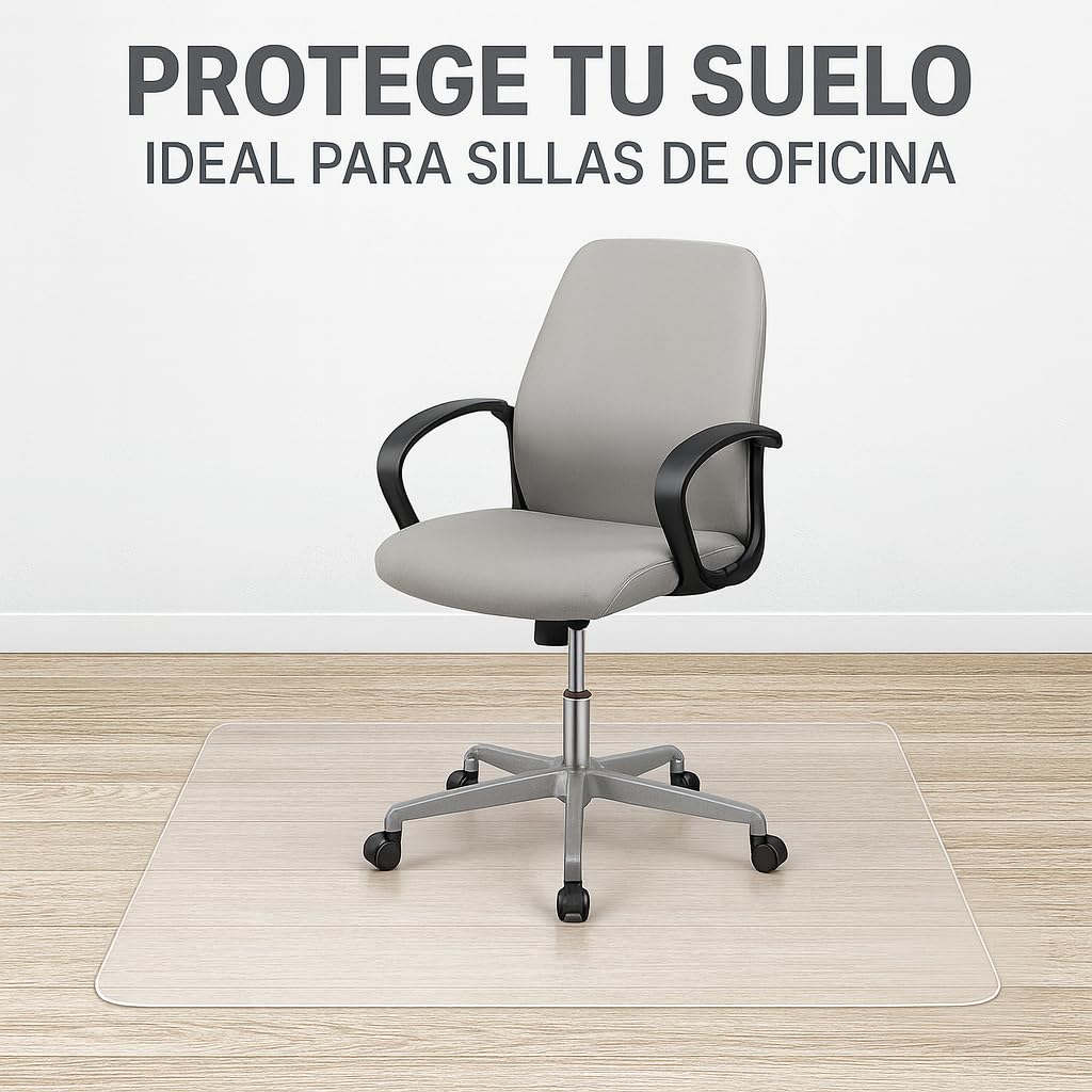 Protector Suelo Silla Ruedas PVC Resistente (140cm x 100cm)– Protector Suelo Transparente Antideslizante 1mm – Alfombra Silla Escritorio Antiralladuras - Alfombra Silla Escritorio para Oficina y Hogar