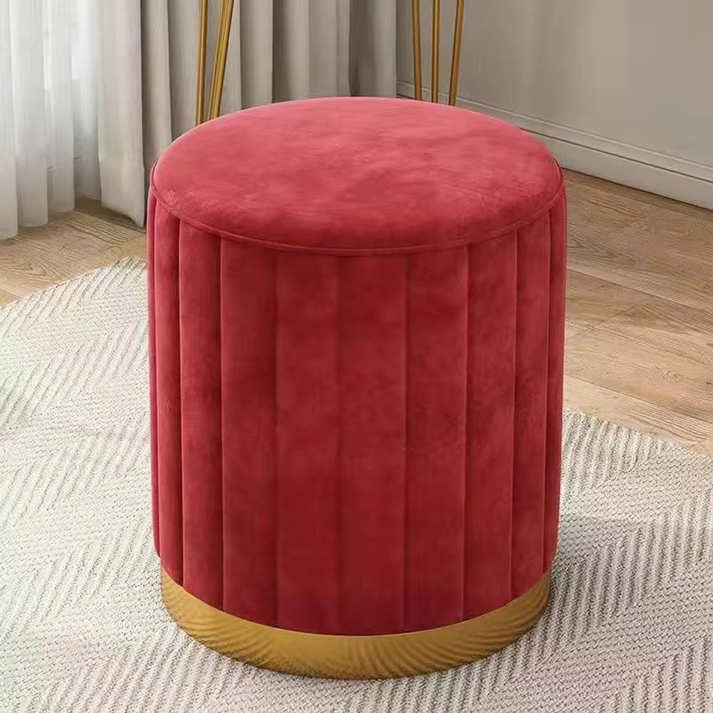 Repose-pieds rond rembourré au design polyvalent et assise très souple