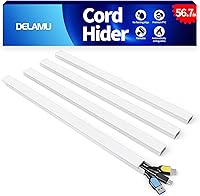 Vista 23 de Delamu – Funda para cable de 157" para ocultar cables, de PVC, para pared, se puede cortar, cubierta de cable pintado para cables, cubierta
