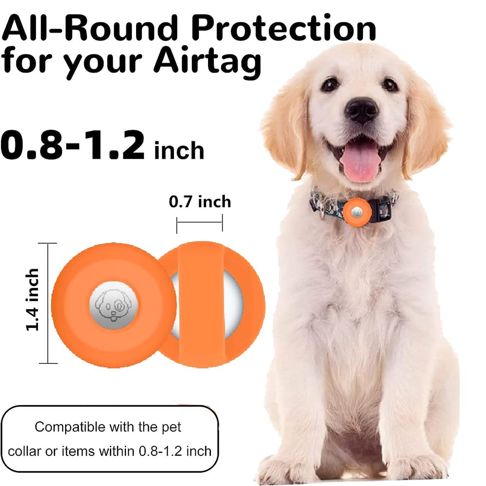 Coque de Protection Compatible pour Apple Airtag Pet Collier, Housse de Protection en Silicone pour Airtags, Anti-Perte - Étui Compatible pour Airtag Collier de Chien et Chat - 1