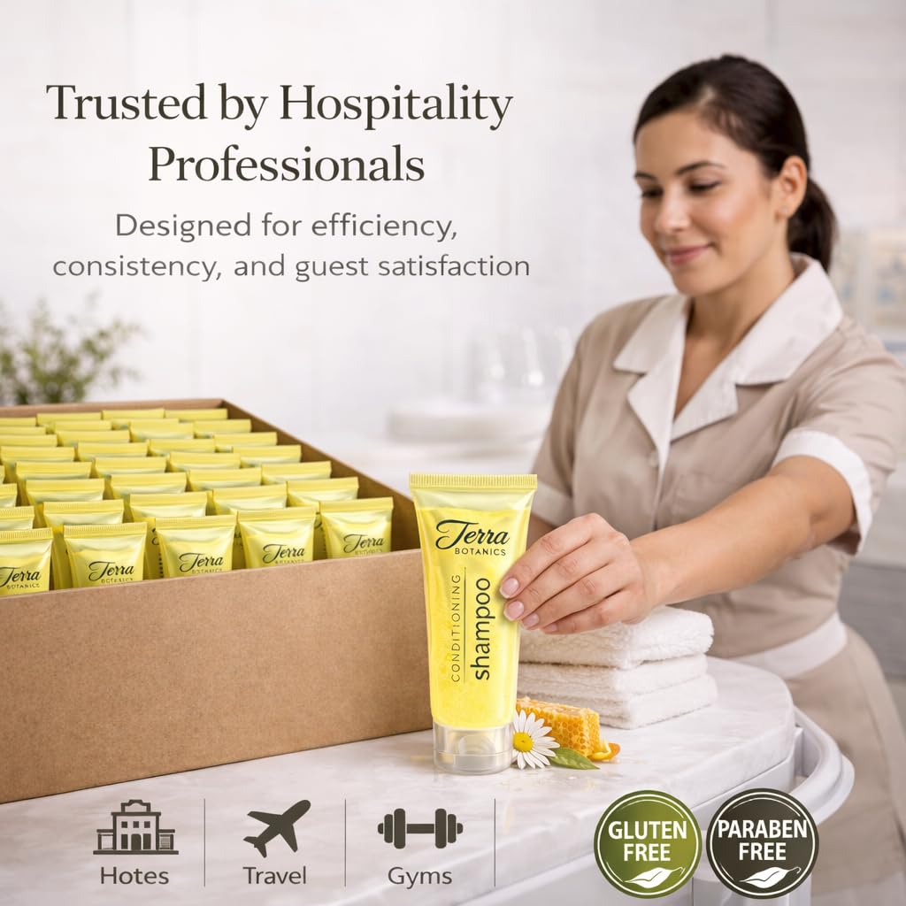 Hotel Shampoo Bulk Travel Size (300 Count) – Conditioning Shampoo Bottles for Hotels, Airbnb, Vacation Rentals, Gyms & Guest Amenities – Gluten & Paraben Free