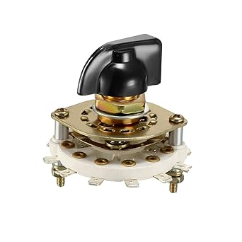 uxcell 3P3T 3 Pole 3 Position 1-Deck Band Channel Rotary Switch Selector with Knob