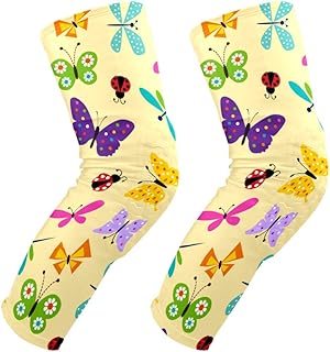 EZIOLY - Rodilleras con diseño de mariquita y mariposa, color amarillo