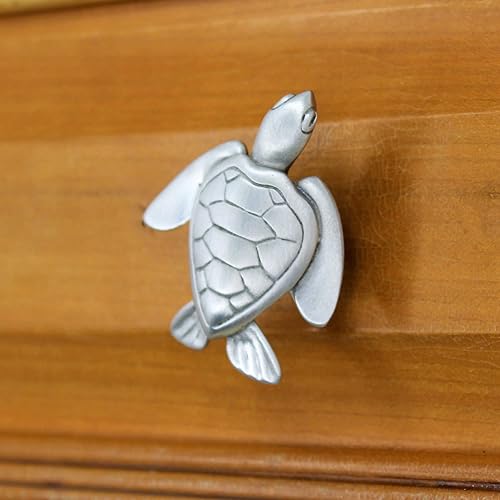 Miniatura 4 de Costello Coastal - Perilla de armario de tortuga (pequeña), acabado de níquel cepillado, herrajes para cocina, dormitorio, sala de estar, gabinetes