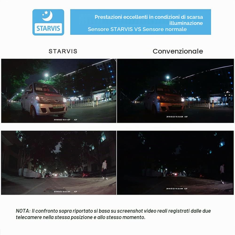 VSYSTO Doppio Canale Moto Video Driving Recorder Dash Cam Anteriore e Posteriore 1080P Moto Fotocamera 130 gradi, con WiFi, Visione Notturna