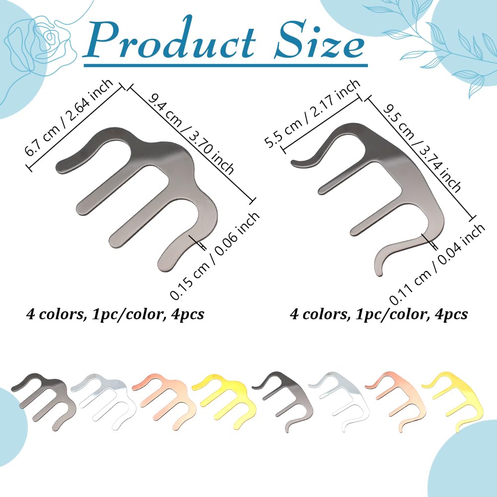 8 clip in metallo per libri musicali, 8 stili, a forma di M, in ferro, per spartiti musicali, pianoforte, violino, spartiti, regalo, 55-67 x 94-95 mm