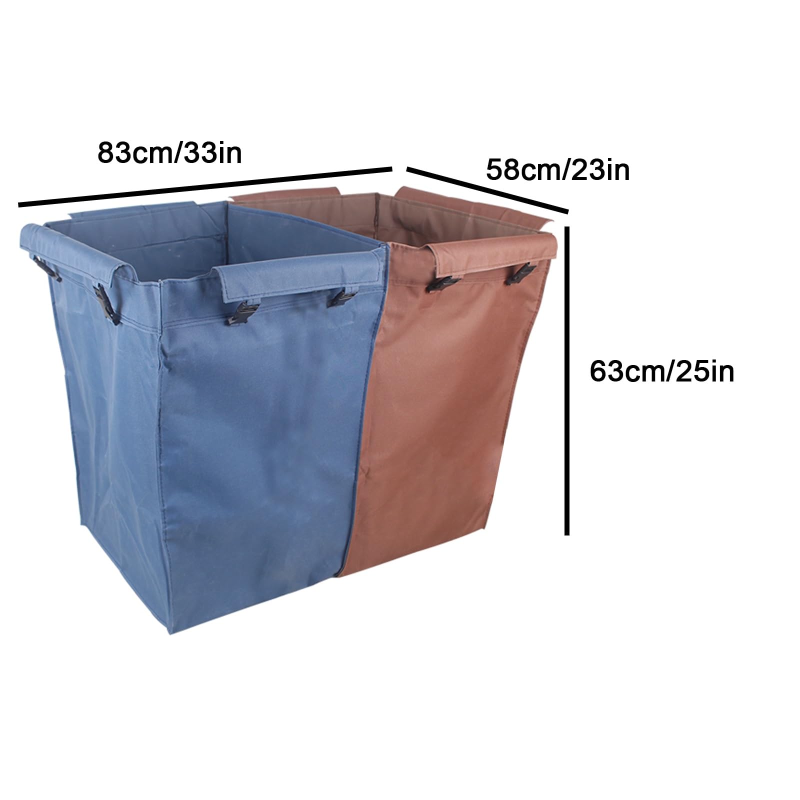 Bolsa para Carrito de Almacenamiento de Alta Resistencia, Impermeable y Fácil de Limpiar, Tela Oxford, Bolsa para Cesta Ropa Sucia Diseño de Separación y Diseño de Hebilla