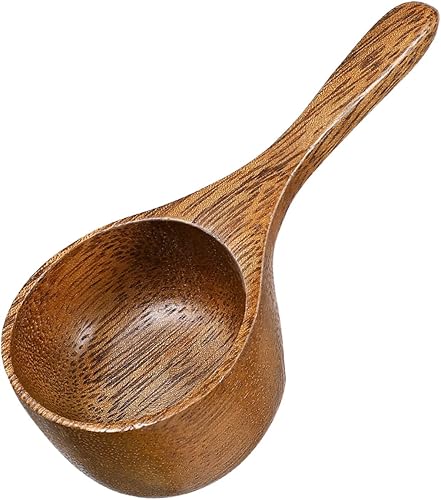 BESTonZON Cuchara medidora de madera de acacia, cucharas de sal, mini taza medidora de café, mini cucharas de madera, cuchara de helado de medición