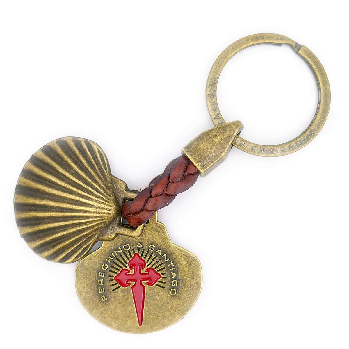Camino Cats Camino de Santiago Way of St. James Keyring Foldable Scallop Shell
