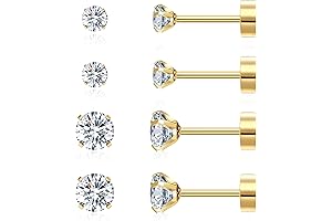 2 Pairs Non Tarnish Earrings Studs for Women