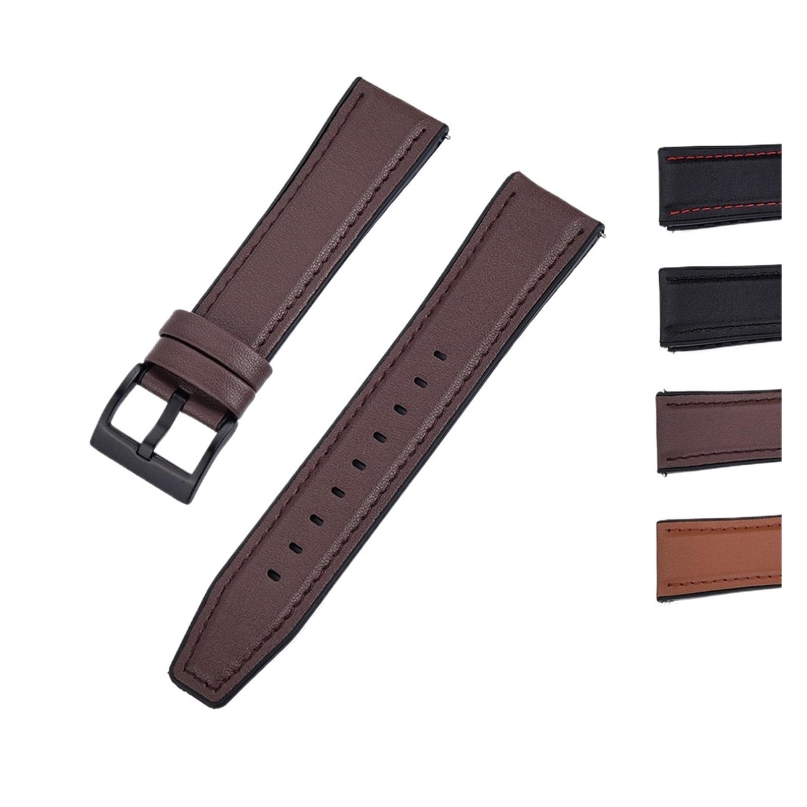 yingyingjia 20mm 22mm Wildleder Echtleder Vintage Armband Handarbeit Nähte Armband