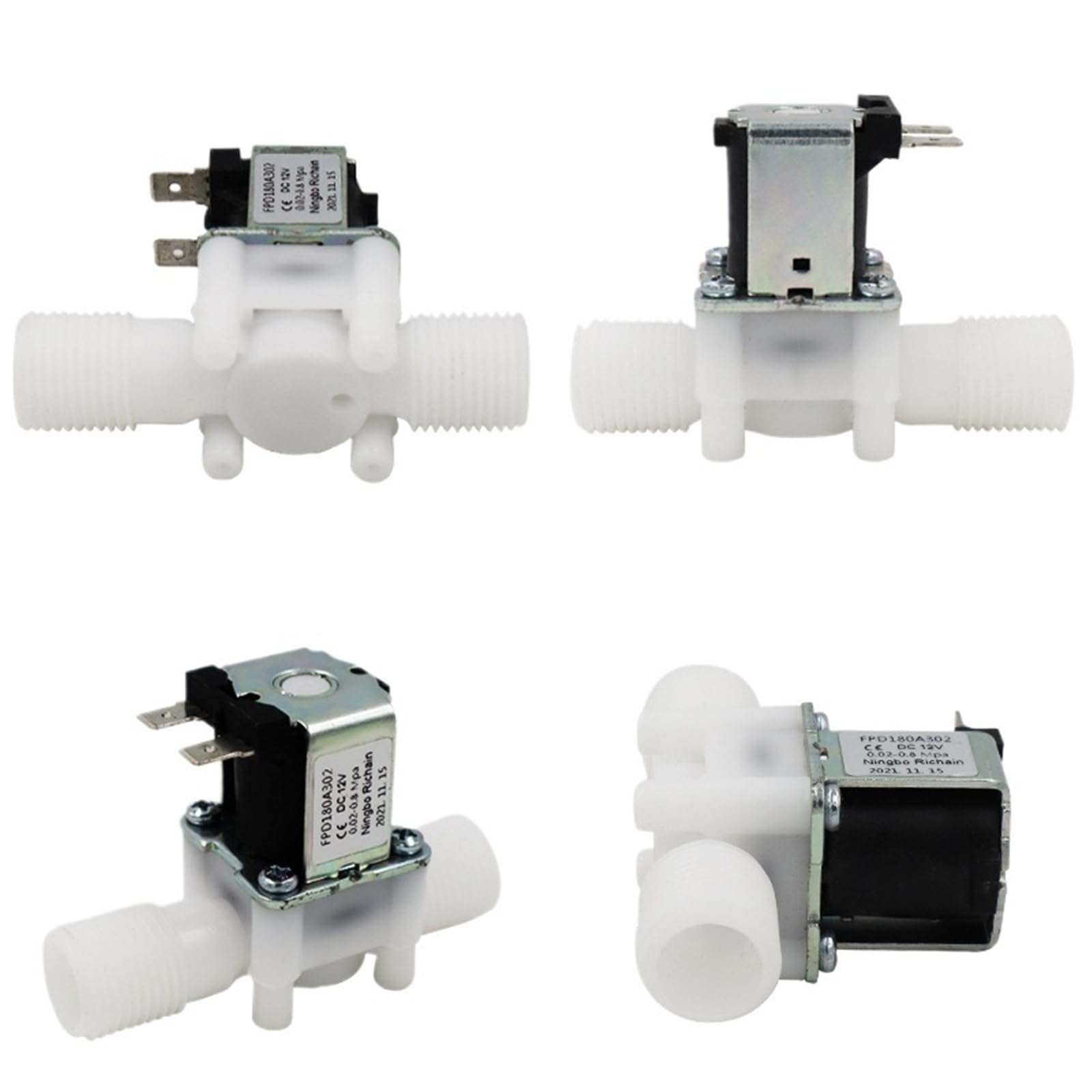 1 szt. tworzywo sztuczne 12 V 24 V 220 V elektryczny magnetyczny zawór regulacyjny zawór elektromagnetyczny normalnie zamknięty 1/2" (DC-12 V)