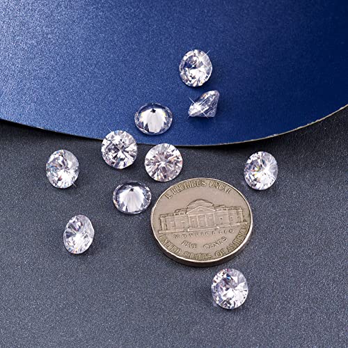 Craftdady 10pcs 8mm Clear Cubic Zirconia Stone Loose CZ Rhinestone Faceted Cabochons for Earring Bracelet Pendants Jewelry DIY Craft Making - Image 2