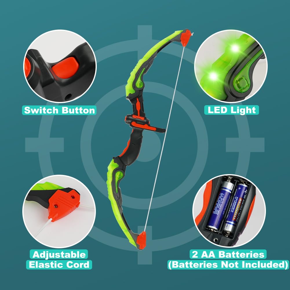 flintronic Arco e Frecce per Bambini, Arco e Freccia, Giochi Tiro per Bambini,Set di Arco Giocattolo con Faretra/Bersagli/Frecce a Ventosa, Gioco di Tiro Interno Esterno Giardino Sport