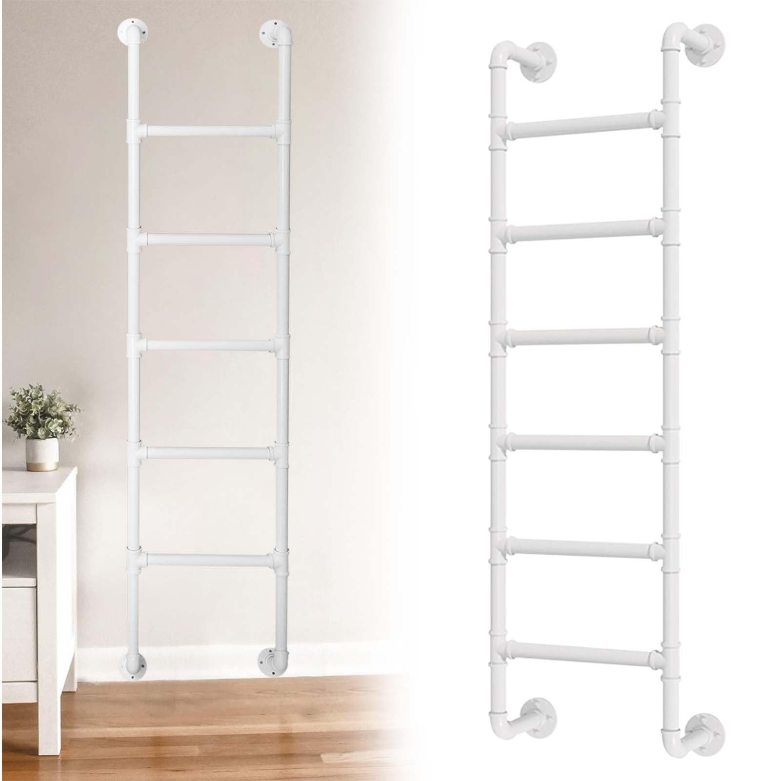 Heavy Duty Window Well Emergency Egress Ladder WallMounted Metal Step Ladder for Attic Loft Bunk Bed RV Roof Home Office Supports 330LBS 2.6m/8.5ft.