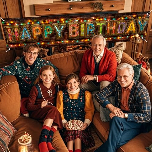 Image of Nuxovilar Birthday Yard Banner Stained Glass Wall 78.7x17.7 Polyester | Yard poster photo background outdoor sign birthday banner fence garden porch (Stained Glass)