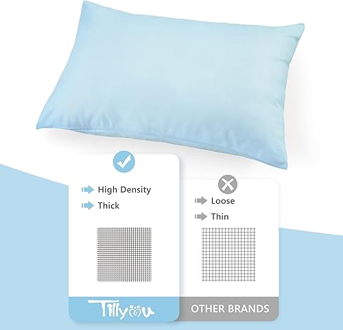 Miniatura 4 de TILLYOU Paquete de 2 fundas de almohada para niños pequeños con cierre de sobre, 13 x 18 pulgadas, fundas de almohada de microfibra suave y sedosa