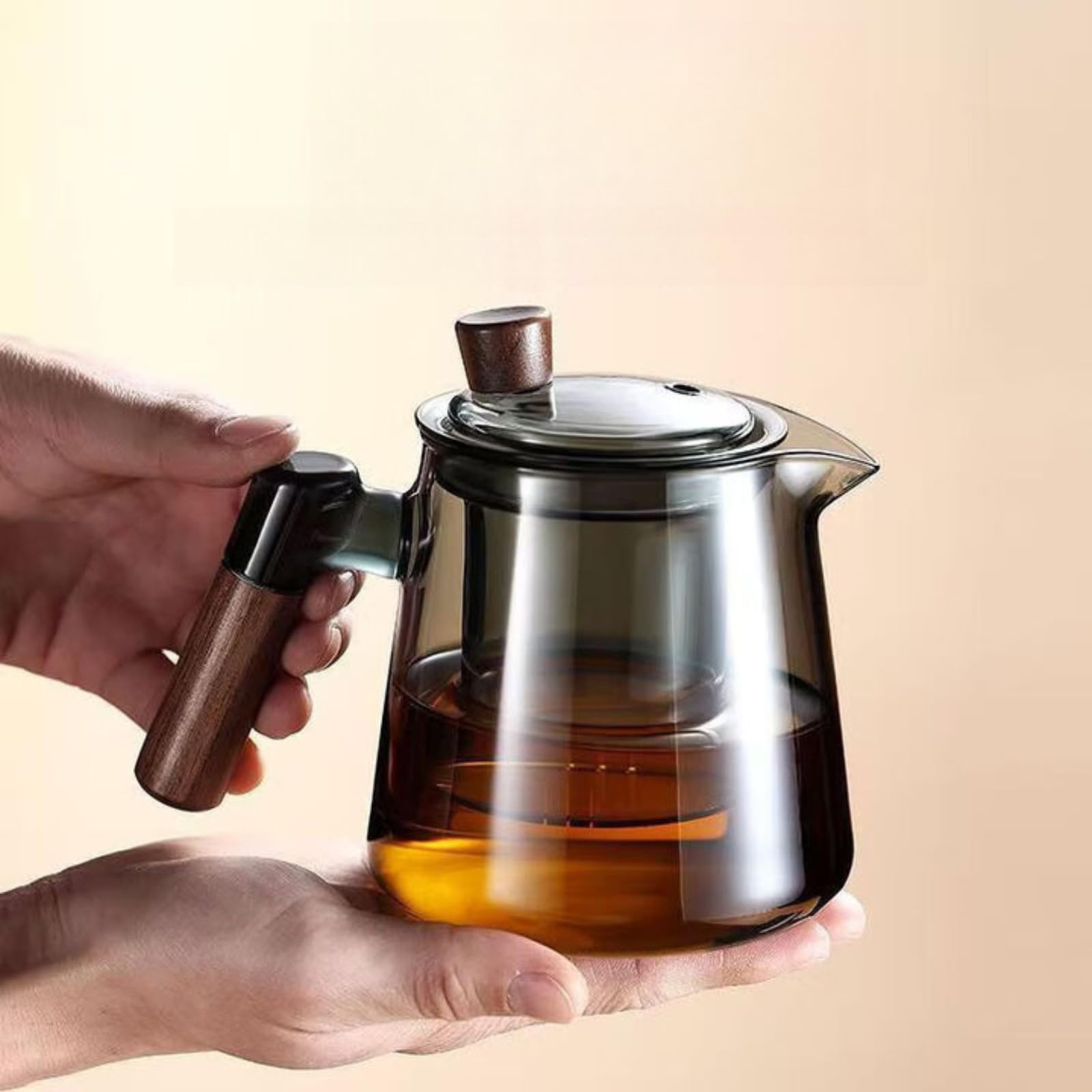 Théière en verre gris 600ml avec passoire pour service Kungfu