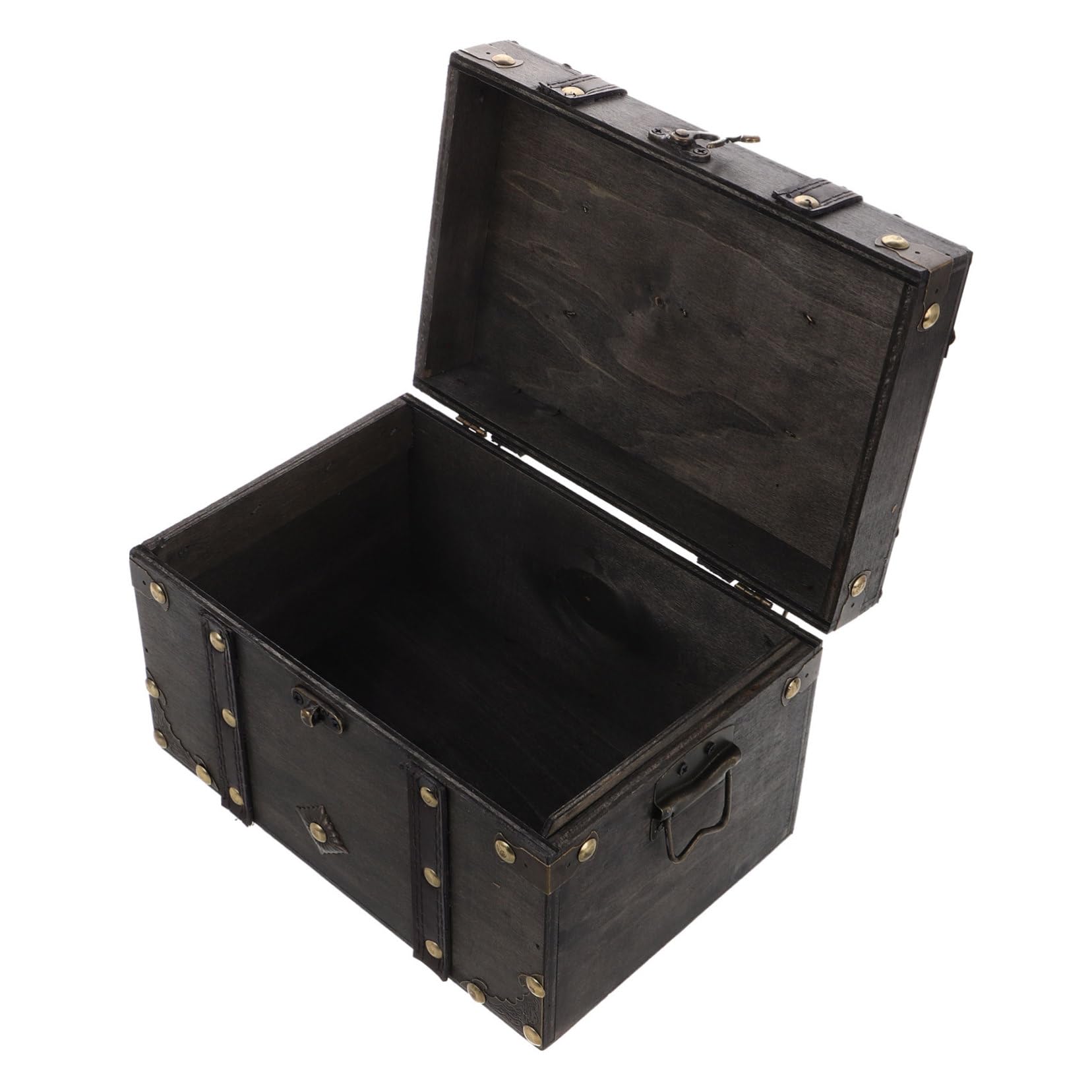 Boîte en bois vintage avec serrure coffre trésor pour bijoux et souvenirs