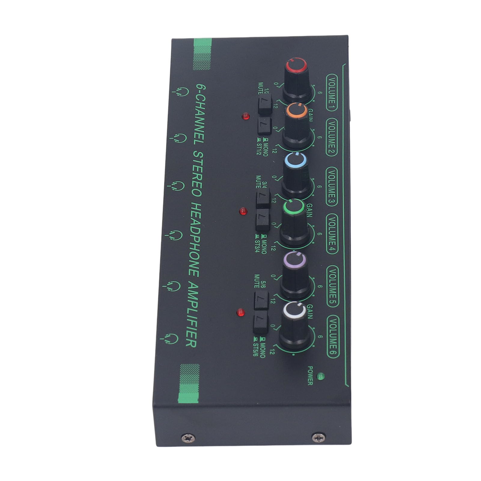 Amplificateur de Casque 6 Canaux, Mini Répartiteur D'écouteurs, Séparateur D'amplificateur Audio Mono Stéréo Portable Ultra Compact, Gain jusqu'à 20 DB, Alimentation de Type C
