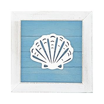 SDEPL?Marine Style Hanging Decoration Coastal Wood Plaque for Door Porch Hotel Shells